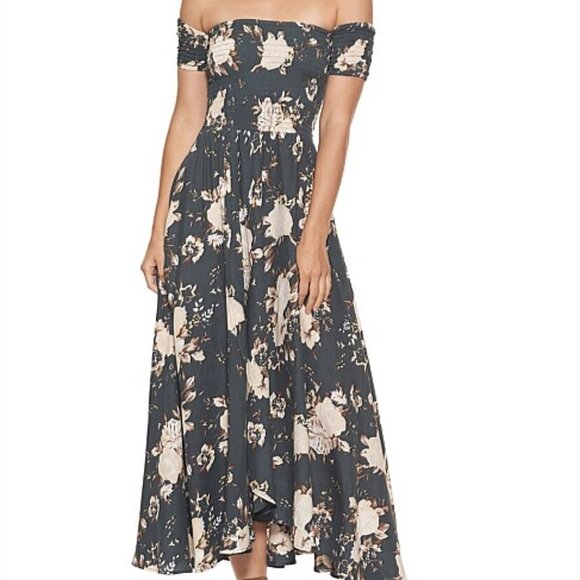 Auguste the Label Boheme Goddess Maxi Vintage Blooms Charcoal - Picture 1 of 5
